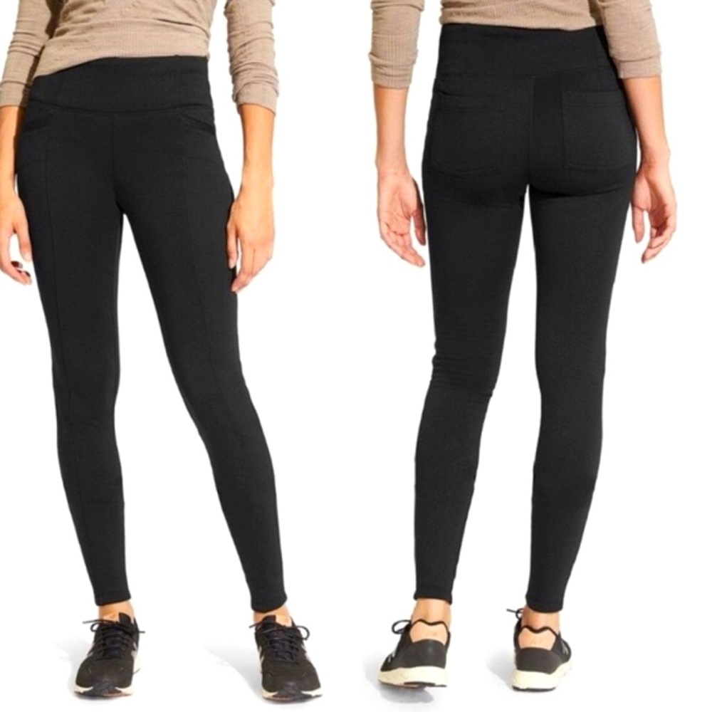 ATHLETA Black Metro Pocket Yoga Activewear Leggings Trouser Pants Small